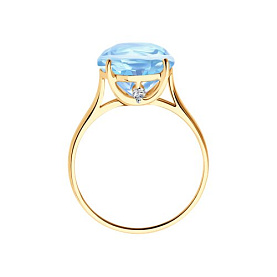Кольцо SOKOLOV - Золото 585, Топаз, Фианит (арт. 716174)