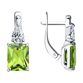 Серьги SOKOLOV - Серебро 925, Синтетический ситалл , Фианит (арт. 92021414)