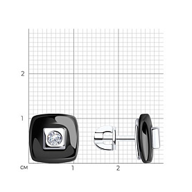 Серьги Diamant - Серебро 925, Керамика, Фианит (арт. 94-122-01278-1)