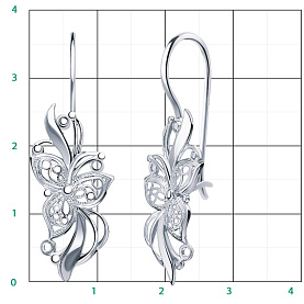 Серьги Атолл - Серебро 925 (арт. 2730-925)