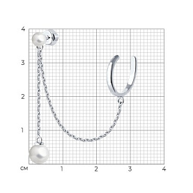 Серьга SOKOLOV - Серебро 925, Жемчуг имитация (арт. 94170355)