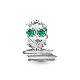 Брошь Аквамарин - Серебро 925, Синтетический изумруд (арт. 77353Г.5)