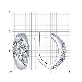 Серьги SOKOLOV - Серебро 925, Фианит (арт. 94022248)