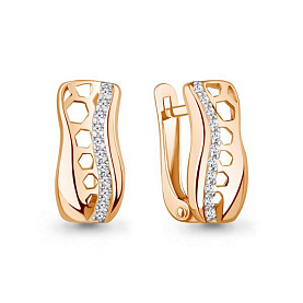 Серьги Аквамарин - Серебро 925, Фианит (арт. 400982А.6)