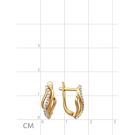 Серьги ЮФ Династия - Золото 375, Фианит (арт. 001922-5102)