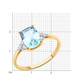 Кольцо SOKOLOV - Золото 375, Топаз, Фианит (арт. 37716192)