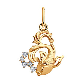 Подвеска Diamant - Золото 585, Фианит (арт. 51-130-01638-1)