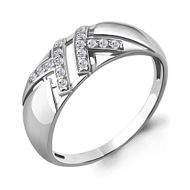 Кольцо Аквамарин - Серебро 925, Фианит (арт. 68385А.5)