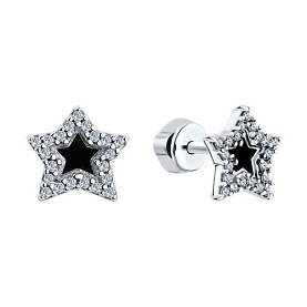 Серьги SOKOLOV - Серебро 925, Фианит, Эмаль (арт. 94026045)