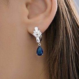 Серьги SOKOLOV - Серебро 925, Фианит (арт. 94027163-91)