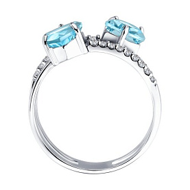 Кольцо SOKOLOV - Серебро 925, Топаз, Фианит (арт. 92011885)