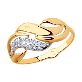 Кольцо SOKOLOV - Золото 375, Фианит (арт. 018060-4)