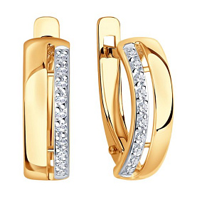 Серьги SOKOLOV - Золото 585, Фианит (арт. 027186)