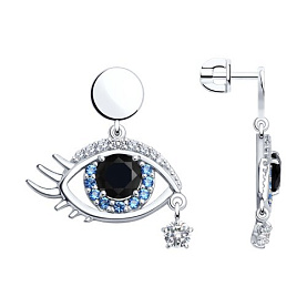 Серьги SOKOLOV - Серебро 925, Фианит (арт. 94025218)