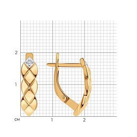 Серьги Diamant - Золото 585, Фианит (арт. 51-120-00363-1)