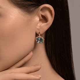 Серьги Diamant - Золото 585, Топаз, Фианит (арт. 51-320-02159-1)