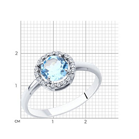 Кольцо SOKOLOV - Серебро 925, Топаз, Фианит (арт. 92011016)