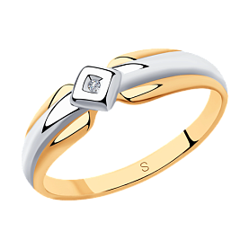 Кольцо SOKOLOV - Серебро 925, Бриллиант, Бриллиант голубой, Бриллиант коньячный (арт. 87010028)