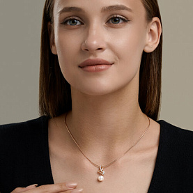 Подвеска SOKOLOV - Золото 585, Жемчуг культивированный, Фианит (арт. 793173)