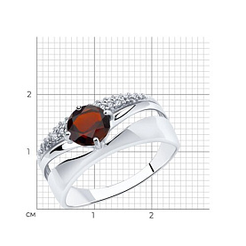 Кольцо Diamant - Серебро 925, Гранат (арт. 94-310-00788-2)