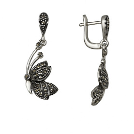 Серьги Эвора - Серебро 925, Марказит (арт. 656444)