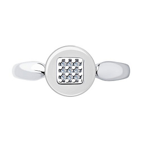 Кольцо Diamant - Серебро 925, Керамика, Фианит (арт. 94-110-01265-2)