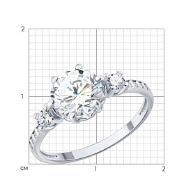 Кольцо SOKOLOV - Серебро 925, Фианит (арт. 94014958)