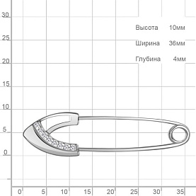 Булавка Аквамарин - Серебро 925, Фианит (арт. 77470А.5)