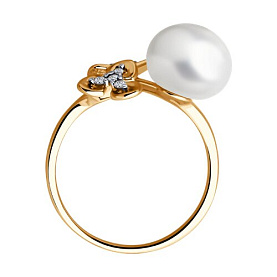 Кольцо Diamant - Серебро 925, Жемчуг культивированный, Фианит (арт. 93-310-02080-1)