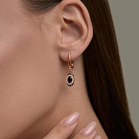 Серьги SOKOLOV - Серебро 925, Гранат, Фианит (арт. 92025342)