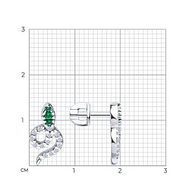 Серьги SOKOLOV - Серебро 925, Фианит (арт. 94027102)