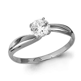 Кольцо Аквамарин - Серебро 925, Фианит (арт. 662181.5)