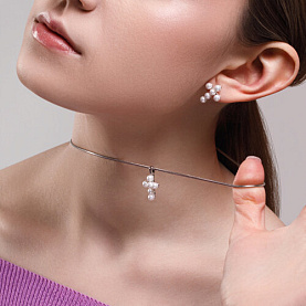 Серьга SOKOLOV - Серебро 925, Жемчуг имитация (арт. 94170163)