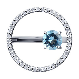 Кольцо SOKOLOV - Серебро 925, Топаз, Фианит (арт. 92014506)