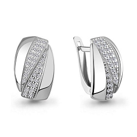 Серьги Аквамарин - Серебро 925, Фианит (арт. 400847А.5)