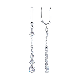 Серьги SOKOLOV - Серебро 925, Фианит (арт. 94020517)