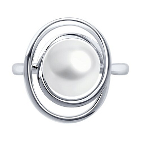 Кольцо SOKOLOV - Серебро 925, Жемчуг имитация (арт. 94013292)