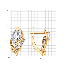 Серьги SOKOLOV - Золото 585, Фианит (арт. 0200801)