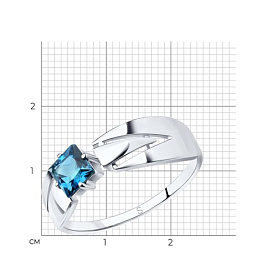 Кольцо SOKOLOV - Серебро 925, Топаз лондон (арт. 92011827)