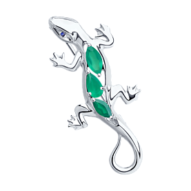 Брошь SOKOLOV - Серебро 925, Агат, Фианит (арт. 92040104)