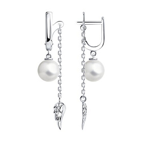 Серьги SOKOLOV - Серебро 925, Жемчуг синтетический (арт. 94025017)