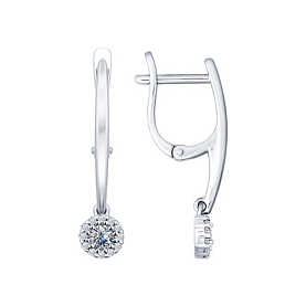 Серьги SOKOLOV - Серебро 925, Фианит (арт. 94021888)