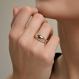 Кольцо SOKOLOV - Золото 585, Фианит (арт. 019835)