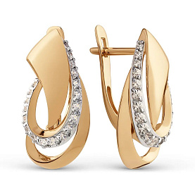 Серьги ЮФ Династия - Золото 375, Фианит (арт. 031092-5102)
