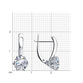 Серьги Diamant - Серебро 925, Фианит (арт. 94-120-01633-1)