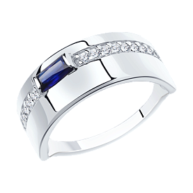 Кольцо Diamant - Серебро 925, Синтетический сапфир , Фианит (арт. 94-310-00710-1)