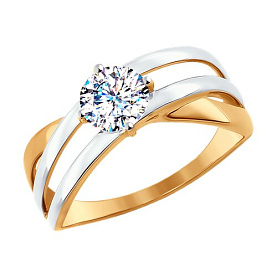 Кольцо SOKOLOV - Золото 585, Фианит (арт. 019149)