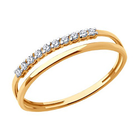Кольцо SOKOLOV - Золото 585, Фианит (арт. 019373)