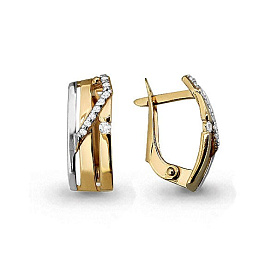 Серьги Аквамарин - Золото 585, Фианит (арт. 45313А.1)