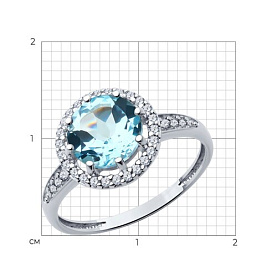 Кольцо Diamant - Серебро 925, Топаз, Фианит (арт. 94-310-02052-1)